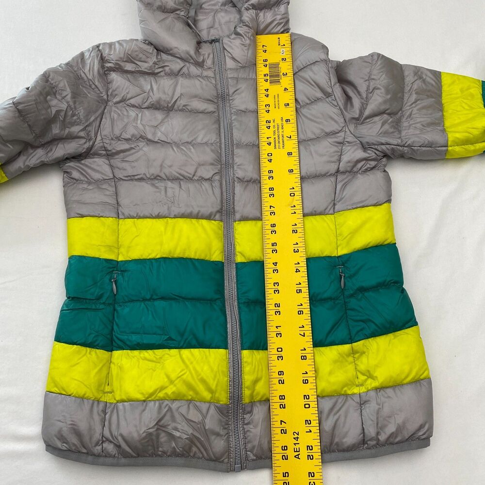 Uniqlo Down Filled Puffer Jacket Womens XS Gray Packable Coat Hooded Lightweight - Picture 10 of 11